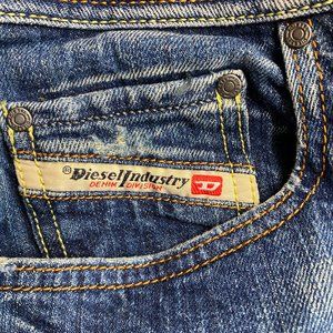 Diesel Zathan Button Fly Bootcut Distressed Denim Jeans Men's 38x32 - Wash 0089J